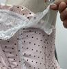 Retro Polka Dot Strapless Lace Trim Crop Top 