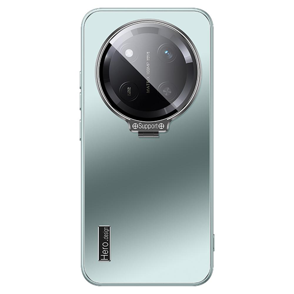 

Phone Case for Honor X60 Pro 5G/X9c 5G/Magic7 Lite 5G Glass Lens Guard Kickstand TPU+PC Back Cover Cyan