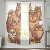 Owl Eyes Cute Claws Animal Window Curtains Sheer Chiffon For Living Room Bedroom Kitchen Decor