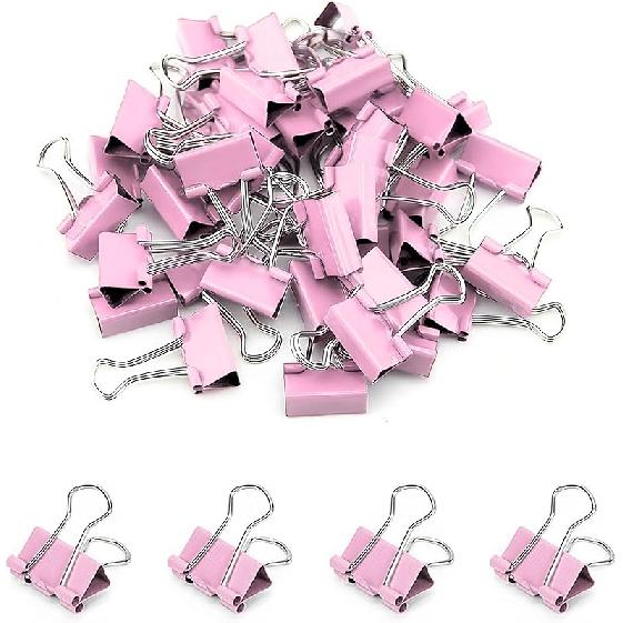 50 Pack Small White Binder Clips 3/4 Inch (19 Mm), Colored Little Paper Clamps, Tiny Mini Paper Clips for Office Home School Business 0.75"