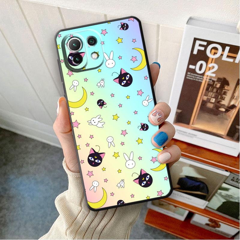 Pouzdro na telefon Xiaomi Mi 9T 10T 11T 12X 11 Lite 9 SE 10 5G A2 Lite 12 Note 10 Pro 10S silikonový kryt Cute Magic Wand Moon Funda
