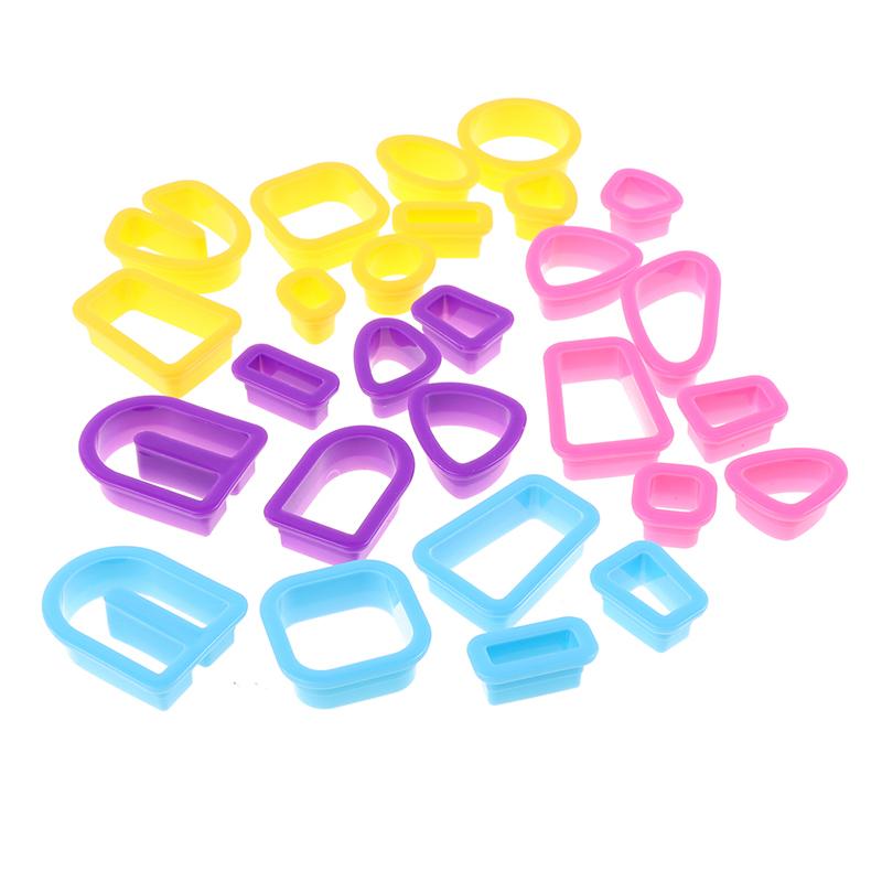 18 kusů vykrajovátek z polymerové hmoty, potřeby pro výrobu náušnic, řemesla, nástroje na krájení hmoty