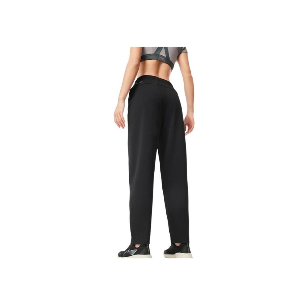 Li Ning Fitness Series Casual Comfortable Moisture-Wicking Knitted Sports Pants Women Bottoms Black AKLV114-1