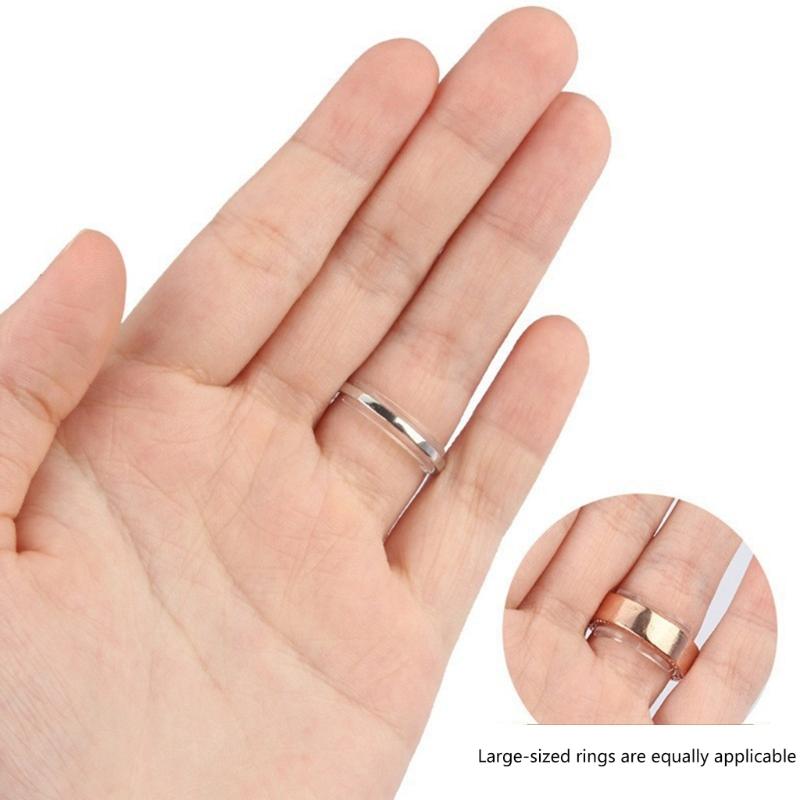 8pcs Clear Ring Size Adjusters For Loose Rings Invisible Spirals Design Silicone Resizer Guard Ring Adjuster Inserts