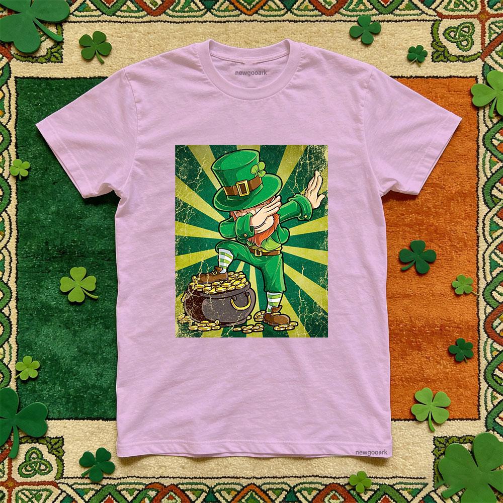 Saint Patrick Lucky Irish Green Retro T Shirt Adult Cotton Funny Festival Printed T Shirt Casual Unisex Woman Man Party Tee