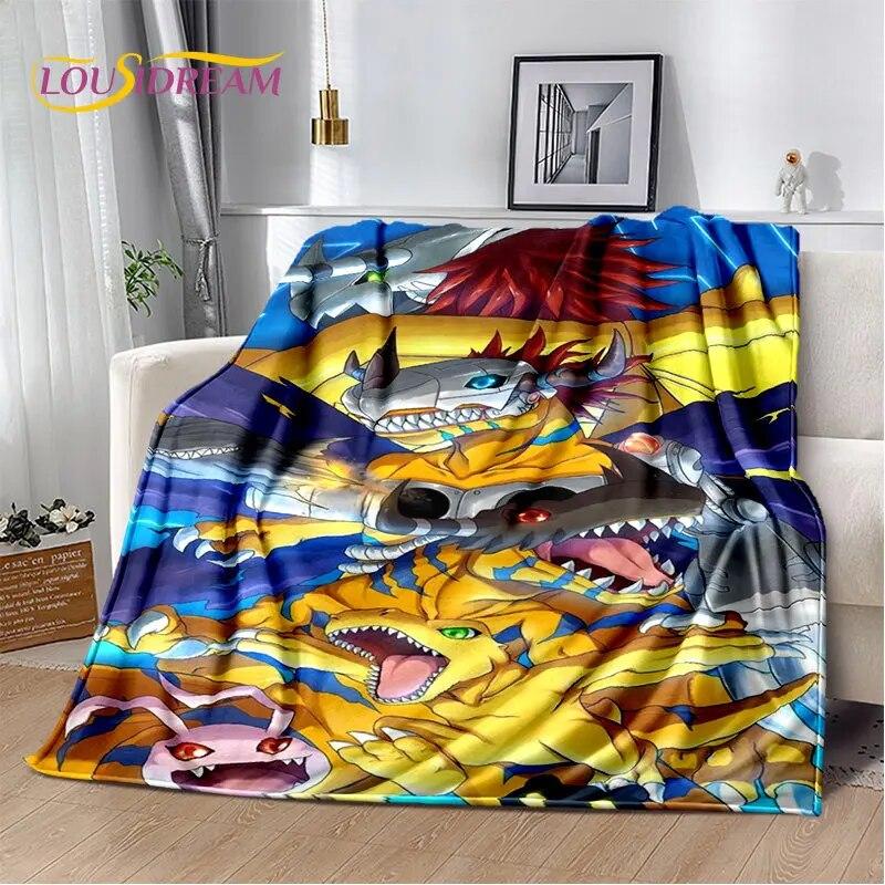 Cartoon Digimon Adventure Area Rug Large,Carpet Rug for Living Room Bedroom Sofa Doormat Decoration, Non-slip Floor Mat Cover 3D