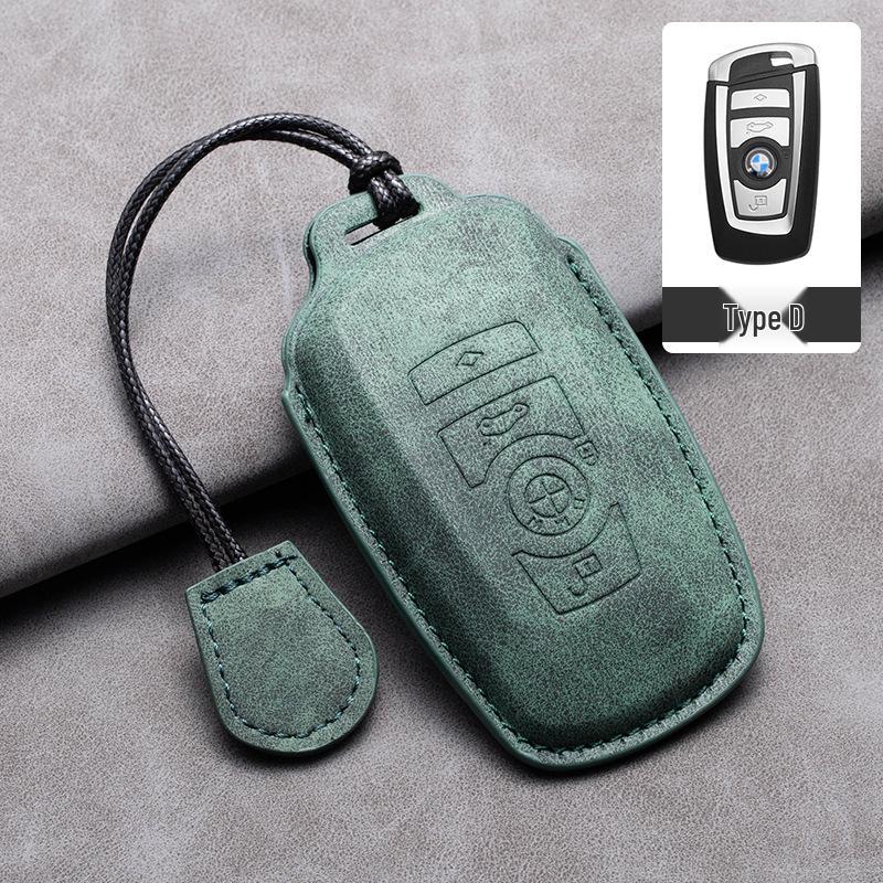 Compatible Leather Keychain Shell for BMW Series: Fits X1, X3, X5, 1 Series, 3 Series, 5 Series, 6 Series, 7 Series, NFC Card Snap