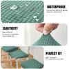 Waterproof Solid Dining Room Chair Cover Jacquard Elastic Chair Seat Covers For Hotel Banquet Kitchen Wedding Home Anti -Dirt