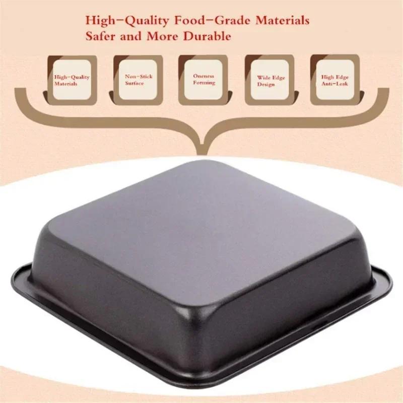 Square Cake Pan, Metal Bread Baking Mold, Microwave Oven Baking Tray, Bakeware Kitchen Accessories Tool, 1PC Nonstick Pans