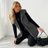 Women's Plush Hooded Long Vest - Autumn/Winter Cross-border Double-sided Open Cardigan
