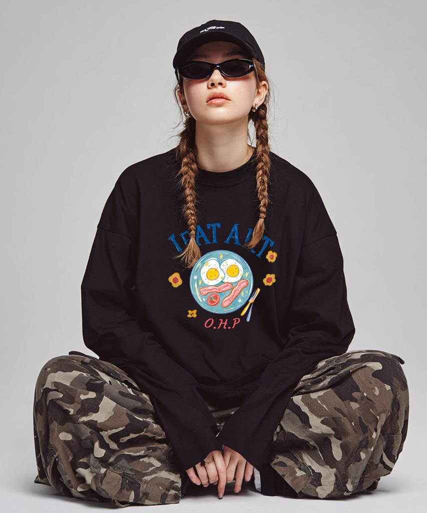 ONEHUNDREDPERCENT FOR WOMAN Ohpxharmonia4 Blackfast Basic Long Sleeve T-Shirt