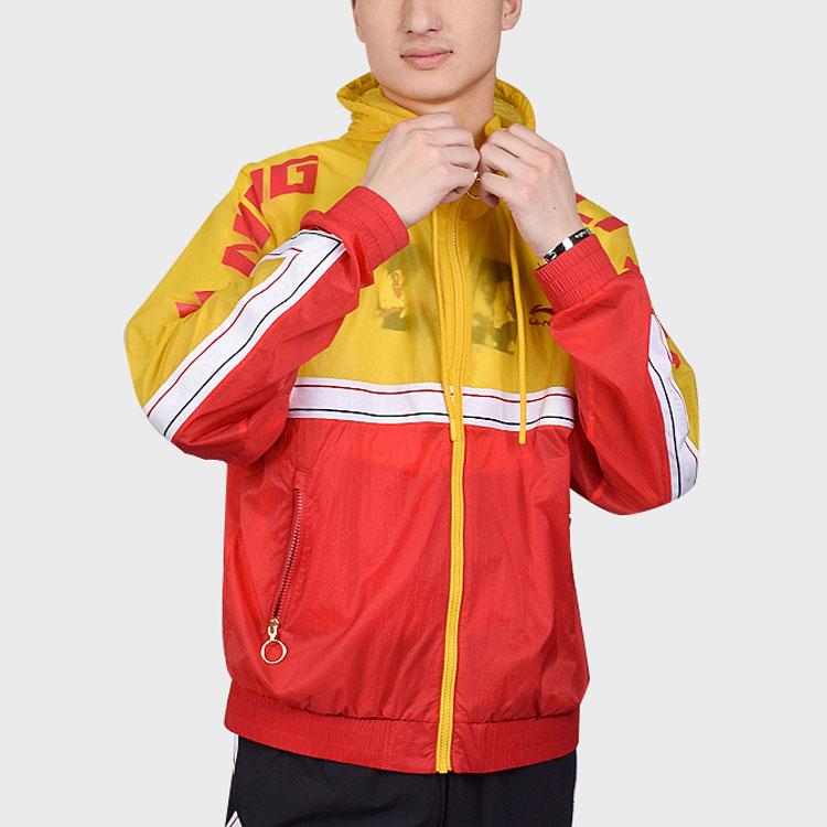 Li-Ning Color Block Letter Print Jacket Unisex Jacket Red AFDP125-5