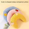 U-Shaped Pet Pillow Cat Neck Support Pillow Soft Fluffy Cat Calming Pillow with Cute Patterns Half Donut Cuddle Pillow for Cats And Small Dogs