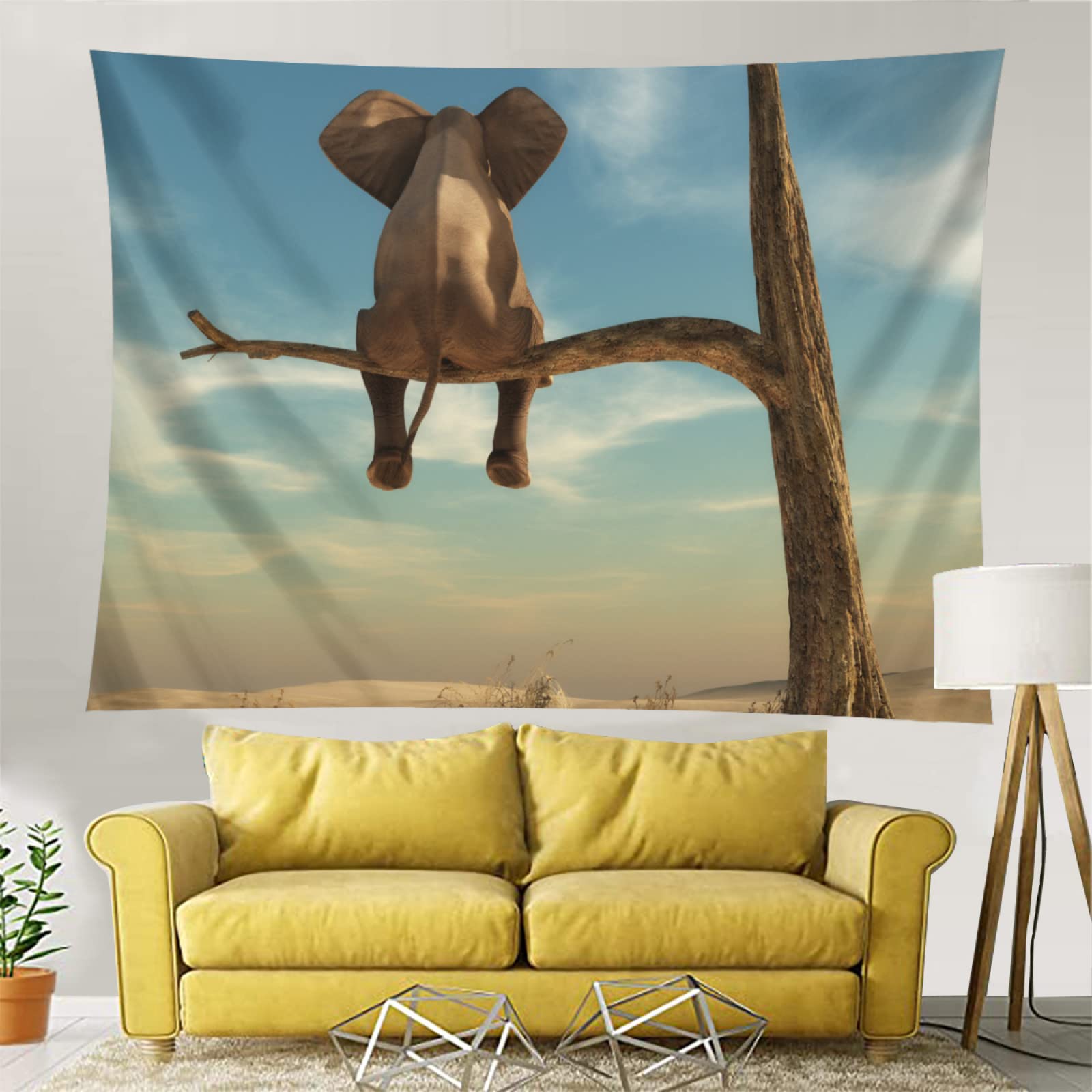 Гобелен с рисунком дикой природы в прериях африканского слона для дома — фото 11