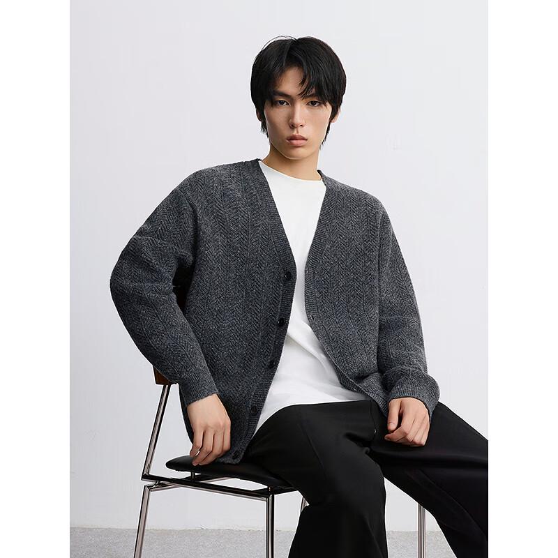 GXG Men's Two-Tone V-Neck Cardigan Sweater