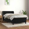 Vidaxl Continental Bed with Mattress, Black, Velvet 90X200 Cm
