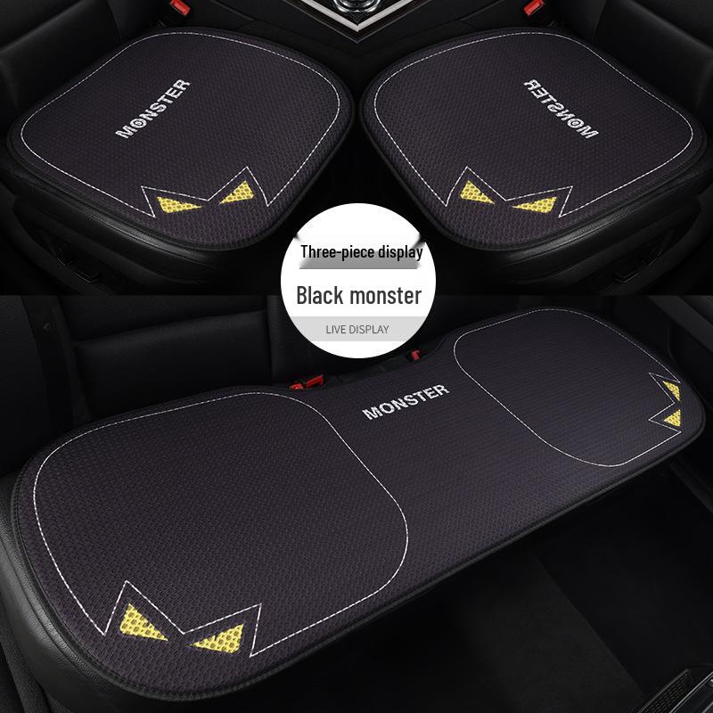 Universal Cartoon Linen Car Seat Cushion - Warm, Stylish, Four Seasons Comfort