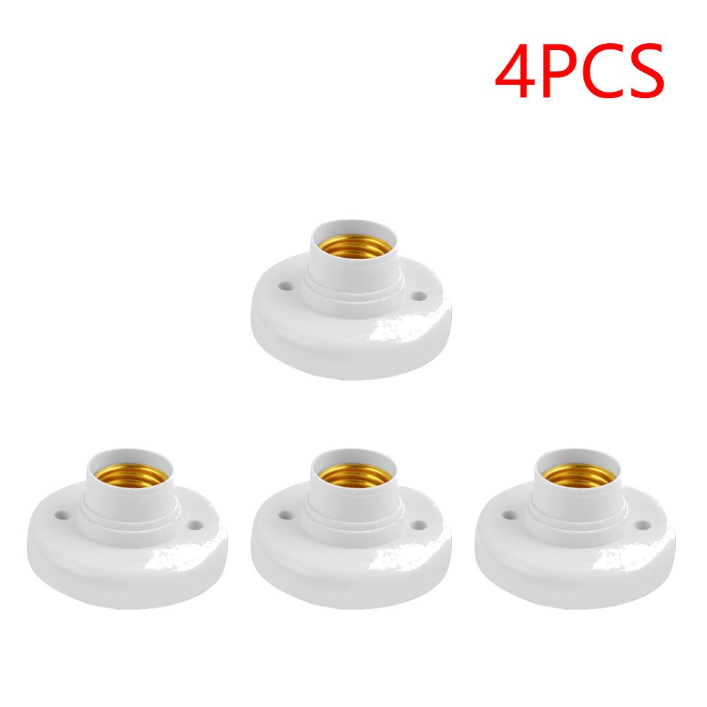 1-10PCS E27 Screw Cap Socket Ceiling Light Lamp Bulb Fixing Base Stand White Gold Light Bulb Holder Lamp Socket For Home 6A