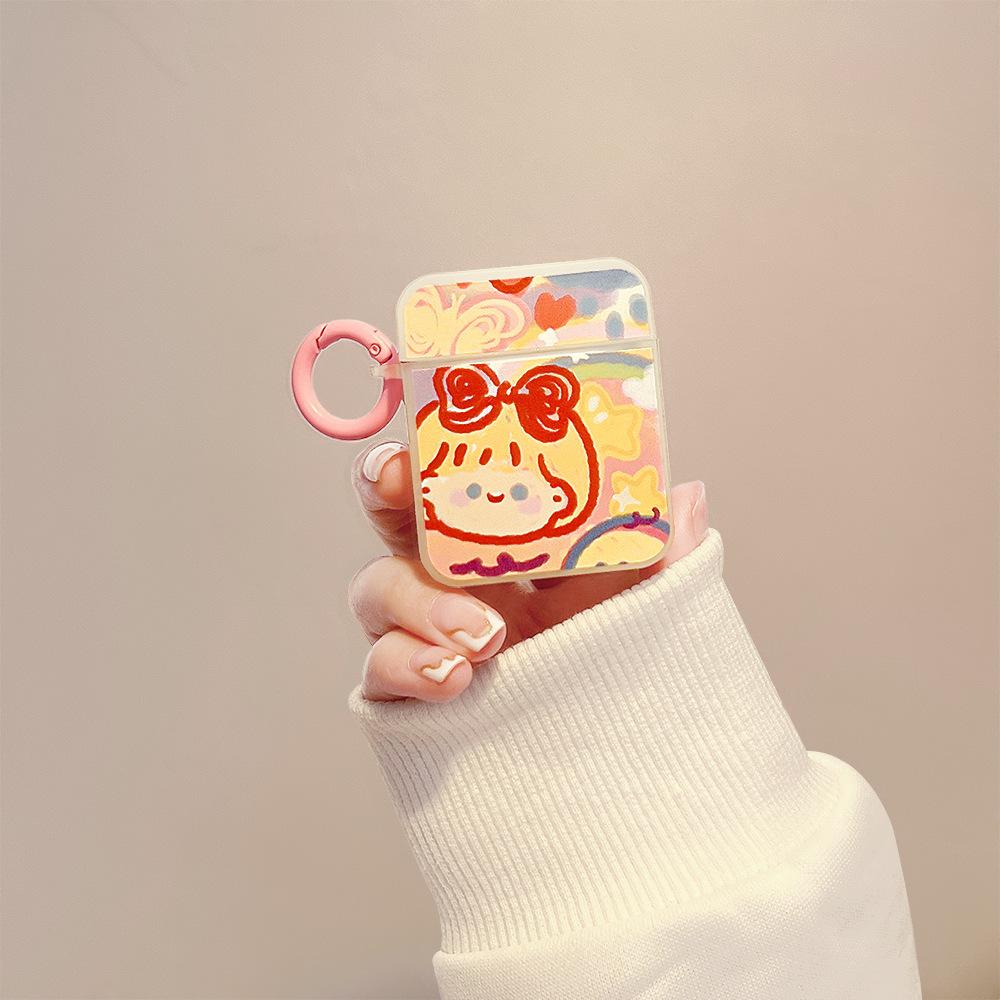 Cute cartoon couple Apple AirPods 1 /1 generation Pro earphone case for new 1st generation earphone case square