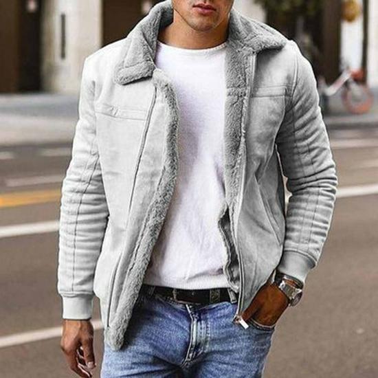 Men's 2021 Hot Selling Faux Leather Fur Winter Jacket - Thick Warm Zipper Coat