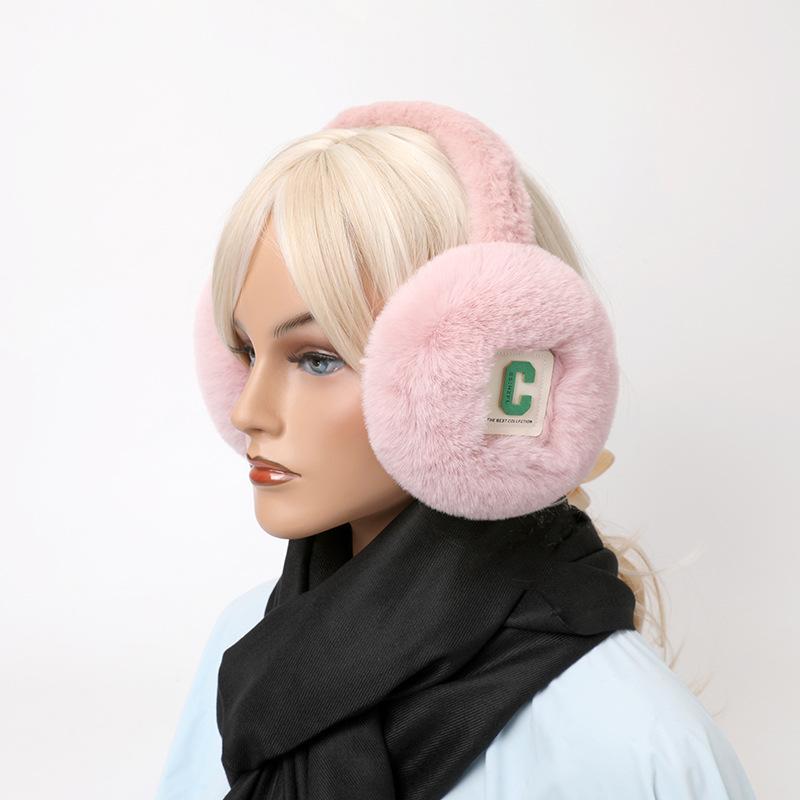 Мужские зимние плюшевые наушники: Теплые, защитные наушники от холода розовый