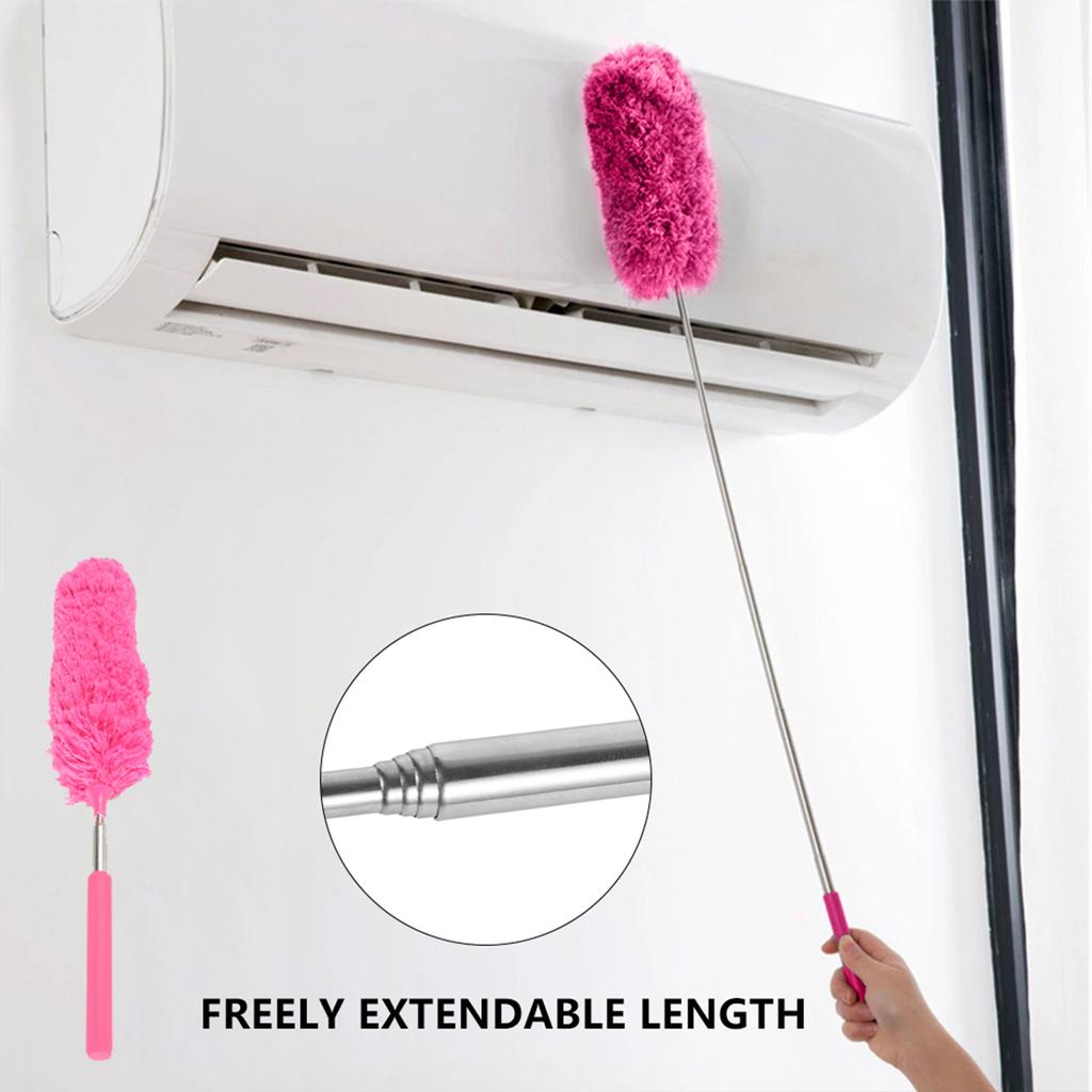 Duster Brush Microfiber Duster with Extension Pole Extendable Gap Dust Tools Retractable Bendable Head Household Cleaning Brush