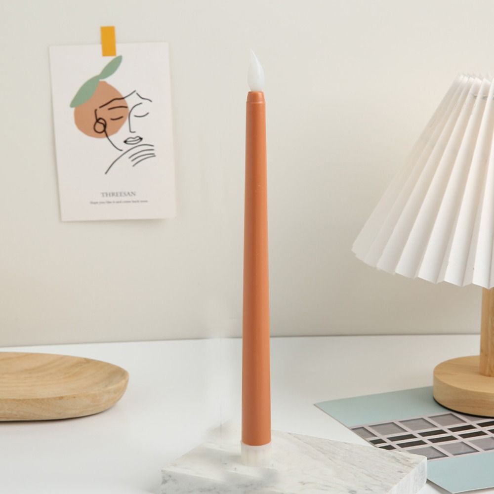 Battery Operated Flameless Taper Candles Simulation Atmosphere Light Fireplace Led Candles  Church