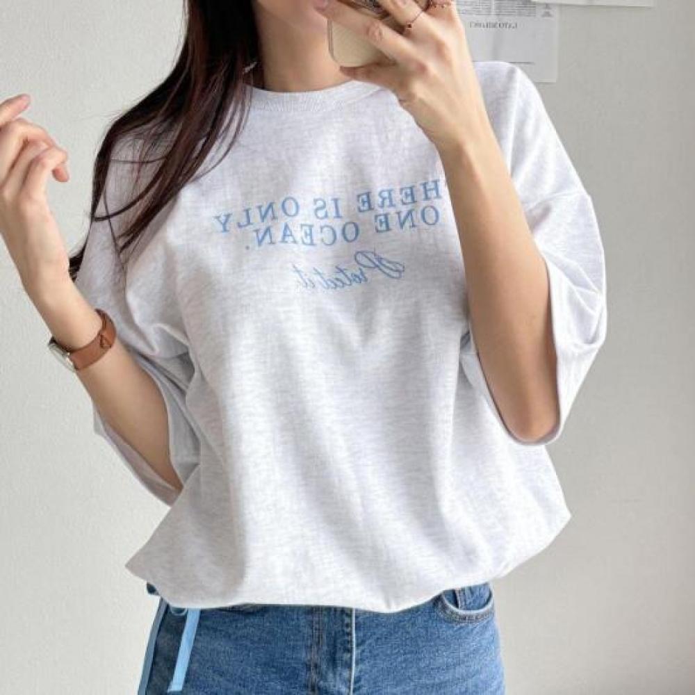 New ArrivalS Open Run Women S 7 Sleeve Crew Neck LeTTering T ShirT