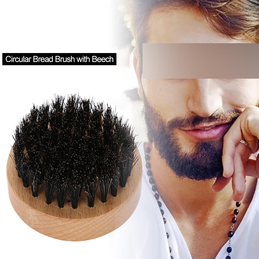 Men Mustache   Wooden Color Beech Brush Brd Care Shaving Clning Grooming Kit