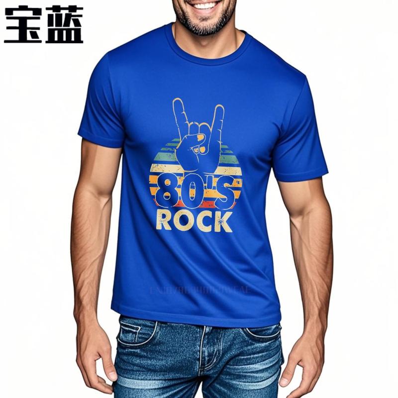 Cotton summer Boys tshirt Hand Sign 80s Rock Vintage Short Sleeve Comfortable ONeck Teeshirt men cotton tshirt fashion tops