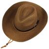 Western-style cowboy straw hat for men and women, summer Korean version, simple straw woven seaside sun protection hat