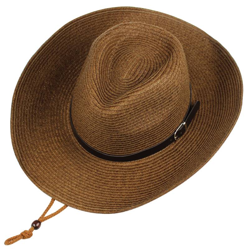 Western-style cowboy straw hat for men and women, summer Korean version, simple straw woven seaside sun protection hat
