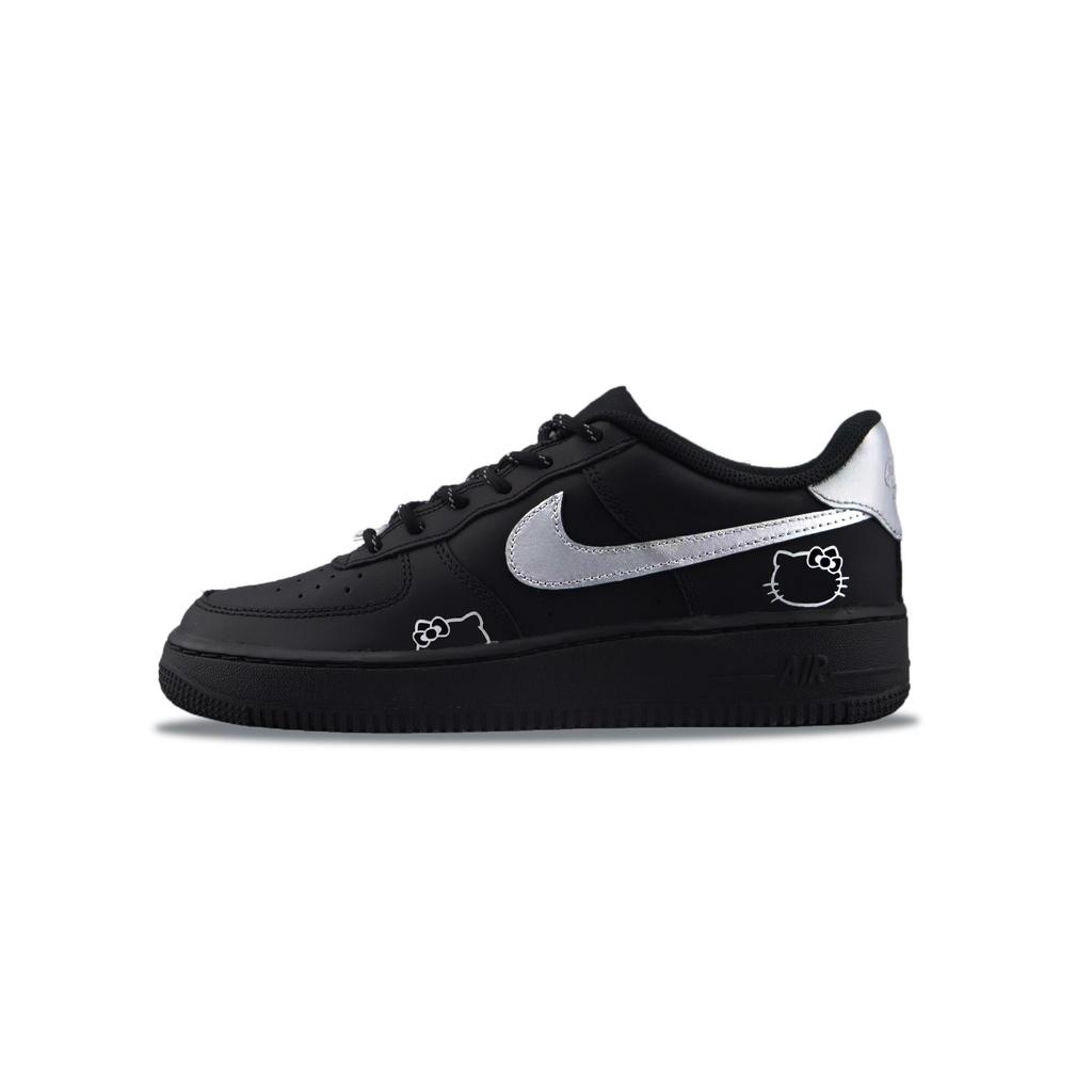Nike Air Force 1 Wear resistant And Lightweight Low top Skateboard Shoes Unisex Black Silver CW2288-001(Team129-)