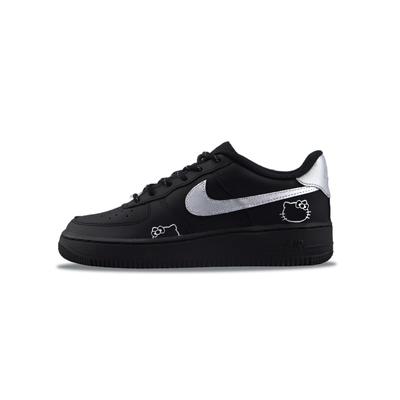 Air Force 1 Resistenti all'usura E Leggere Basse Scarpe da Skateboard Unisex Nero Argento CW2288-001(Team129-)