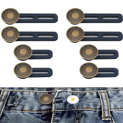 8Pcs Jeans and Pants Button Extenders Jeans Adjustable Retractable Button Set Waistband Extender for Men and Women Jeans Button