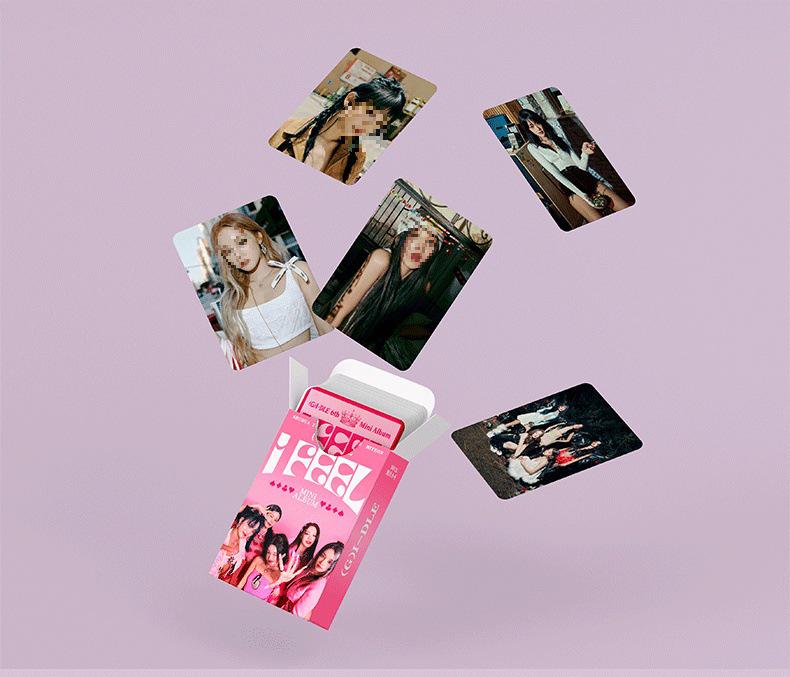 Qianxiangyin Laser LOMO Cards & Album Set - 55 Small 3-Inch Cards with Sleeves