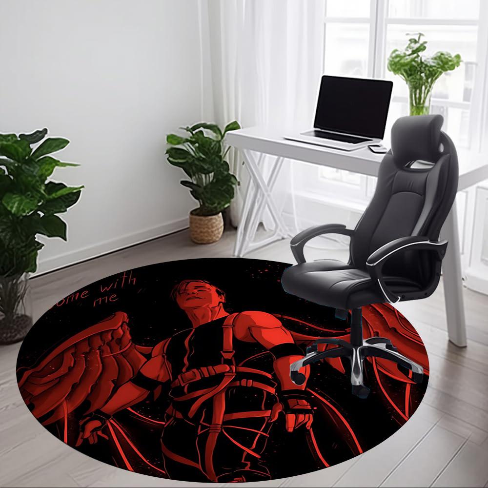 1PC Rammstein Office Round Rug, Non-slip, Soft and Durable Office Rug for Interior Decoration, Perfect for Office, Beautiful Decoration
