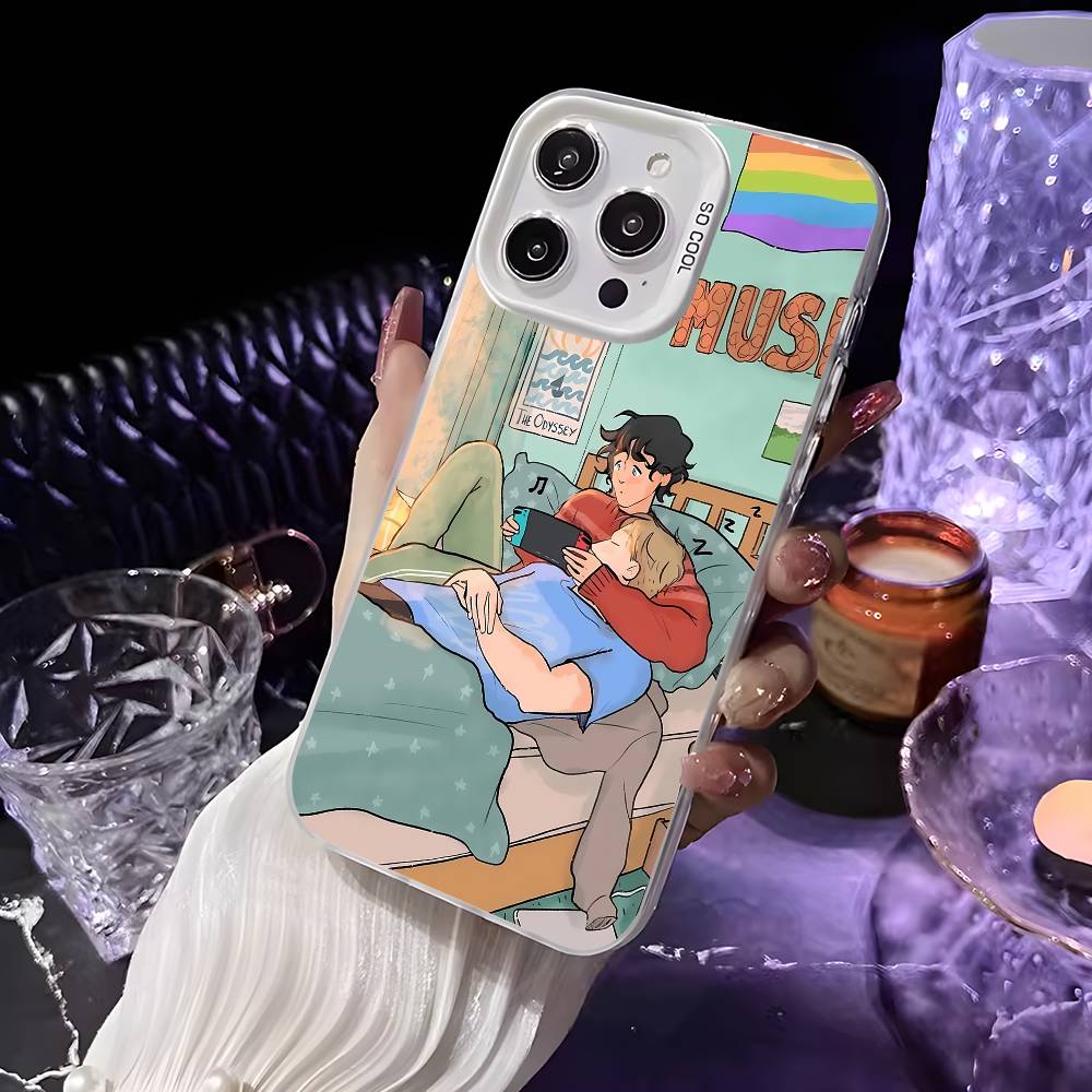 Gay TV H-Heartstopper Θήκη Κινητού Για iPhone 16 15 14 13 12 11 Pro Max Λευκή Ματ Λέιζερ Μεταλλική Aurora Funda
