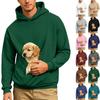 Men's Hooded Sweatshirt Loose Fit Long Sleeve with Large Front Pocket and Pet Pocket