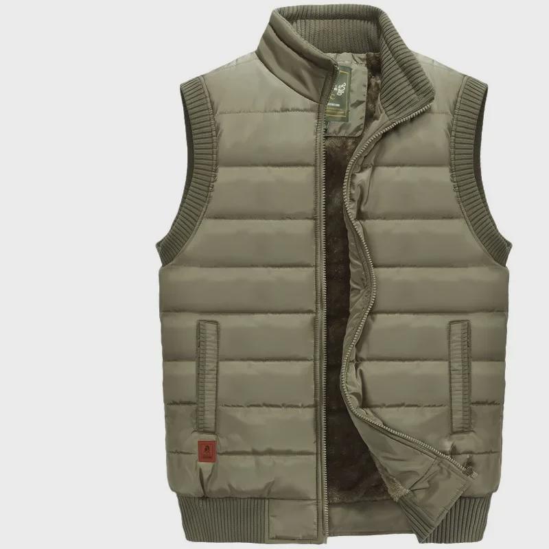 אפוד קטיפה עבה בסגנון קוריאני לגברים לסתיו/חורף, טרנדי וחם, אפוד במידה גדולה.