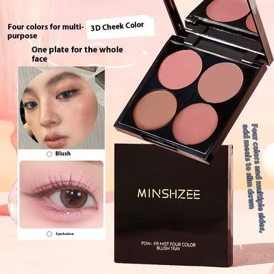 Retro Reddish Brown Blusher Palette Multi-purpose Nude Cream Cheek Blush Contour Lip Mud Natural Matte Face Rouge Shadow Palette