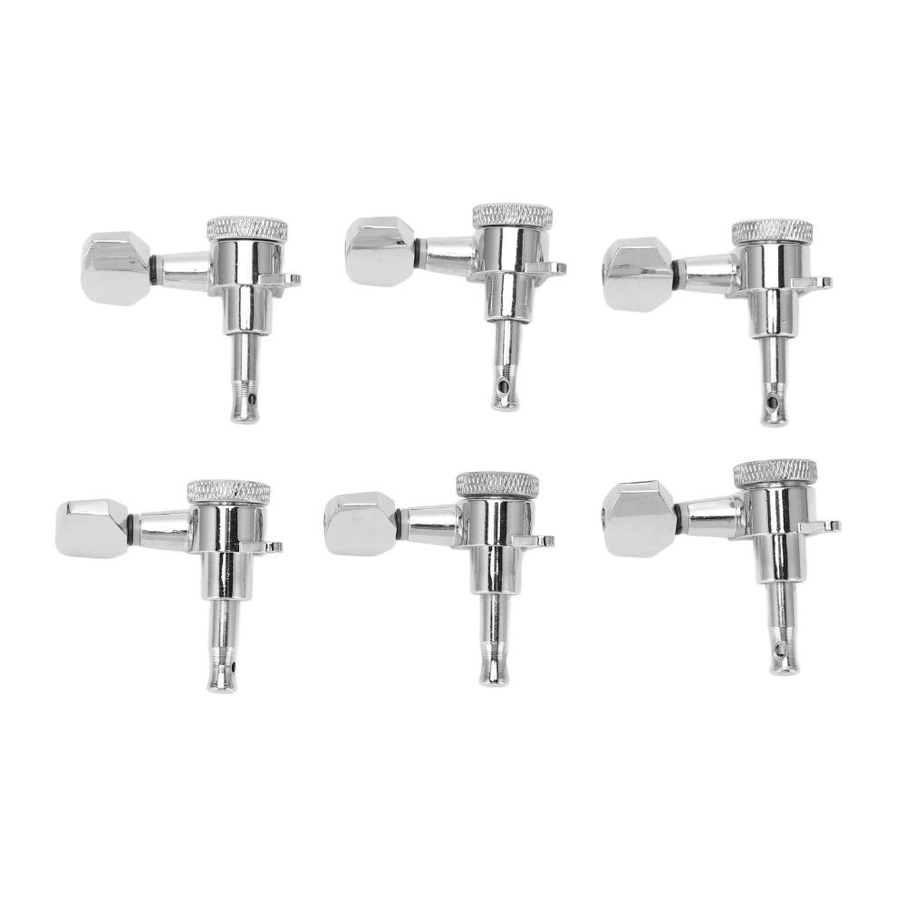 6PCS Silver Guitar Parts Metal Electric Guitar Parts Upgrade Tuning Pegs Electric Guitar