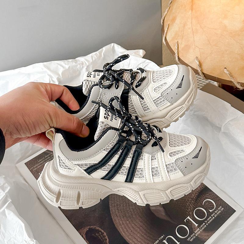 

Girls shoes sneakers 2025 spring new children s casual mesh running shoes boys middle and older children s dad shoes 32-37 yards FCL shot 48 pairs чёрный