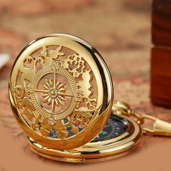 Yousheng Compass Pocket Watch Vintage Waist Chain Clear Texture Positioning Relief Outdoor Activities Outdoor Compass Outdoor Supplies