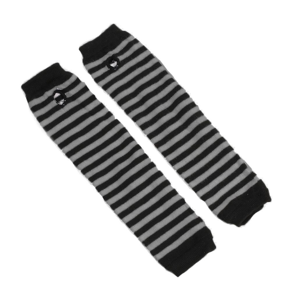 Arm Cover Fingerless Long Glove Striped Cool Stretch Gloves Women Girls Elbow Mitten Winter Season