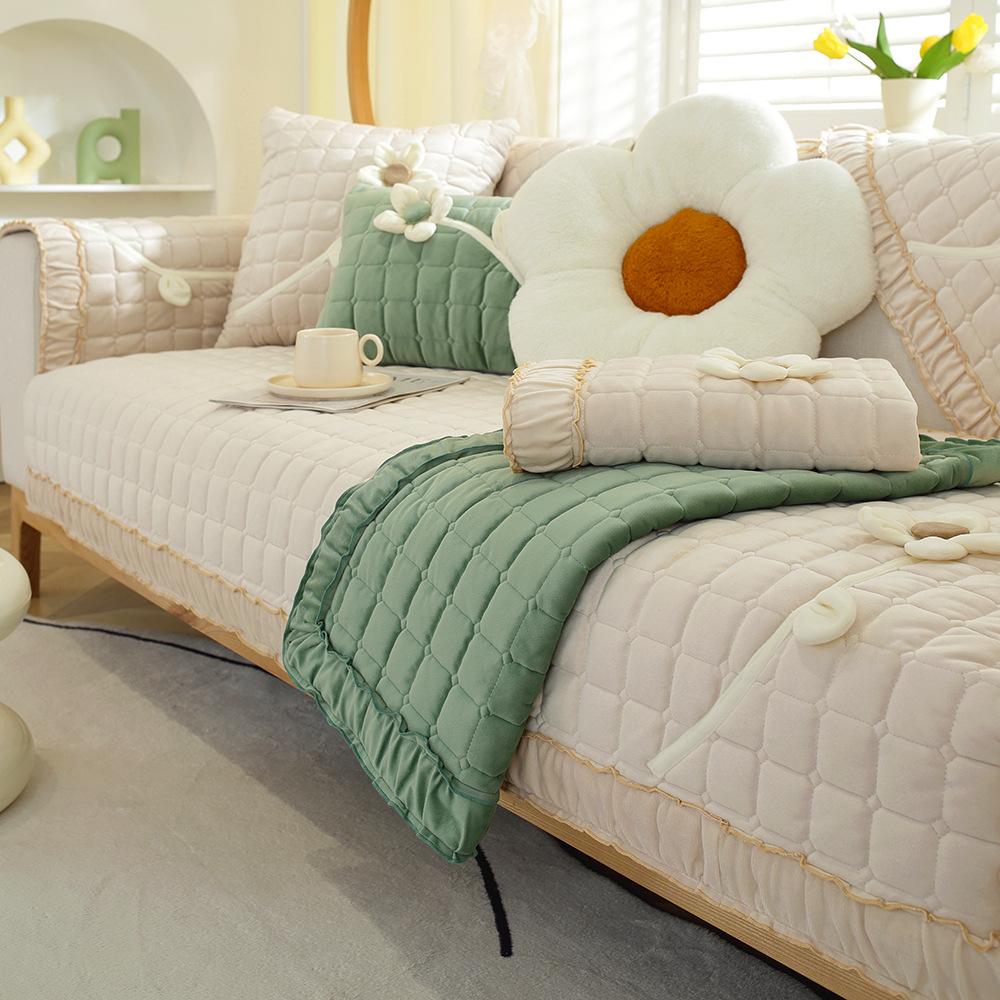 

Чехол на подушку для дивана, детский слинг, утолщенный, теплый, нескользящий, универсальный, на четыре сезона, голландский плюш, однотонный, простой, современный 70*70CM