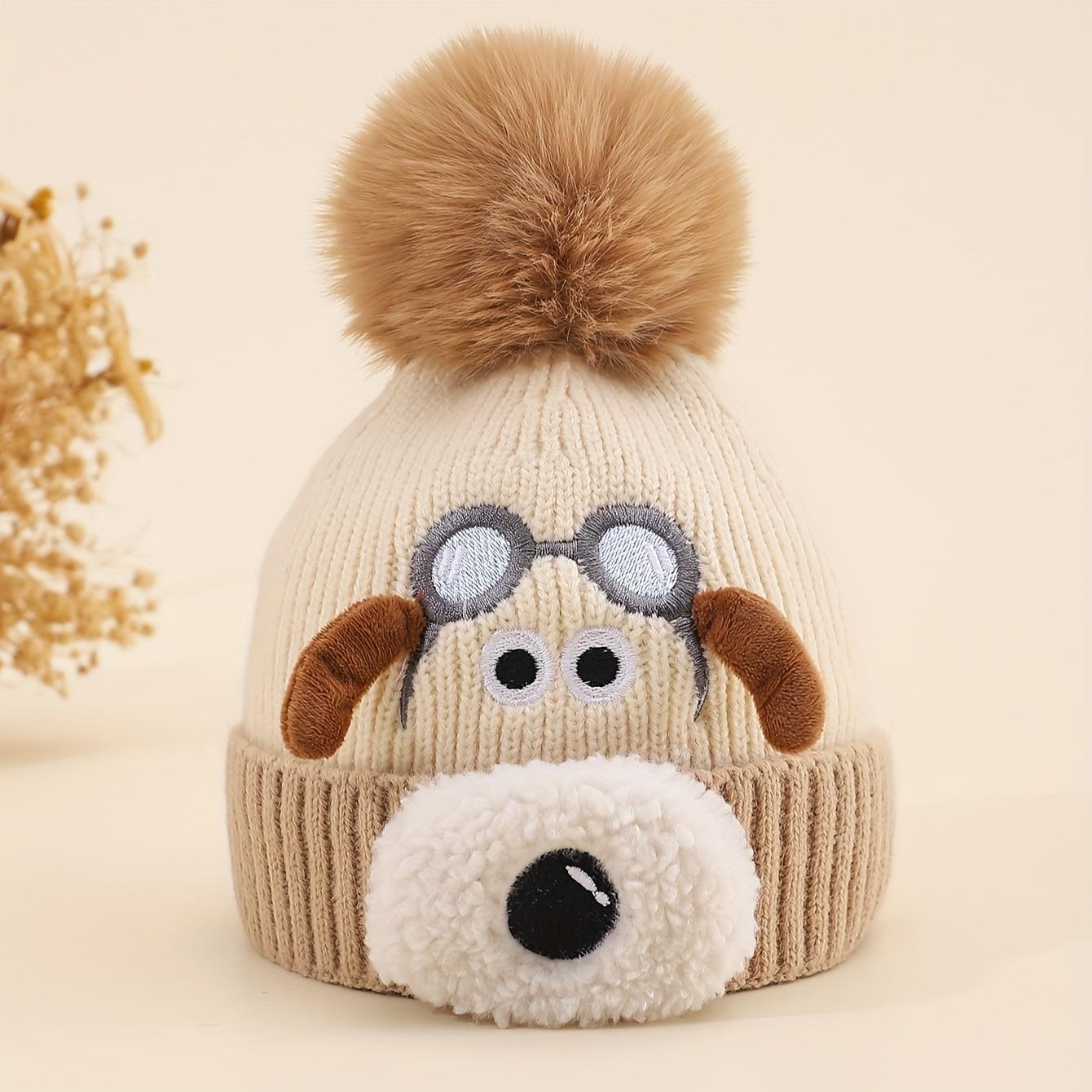 

Winter Hat Ball Warm Double Layer Knit Beanie Cute Fashionable Soft Light Beige-Friendly Suitable for Outdoor Walking, Skiing бежевий