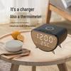 3-in-1 Wireless Charger & Alarm Clock with Thermometer - 15W Fast Charger for Apple Phones