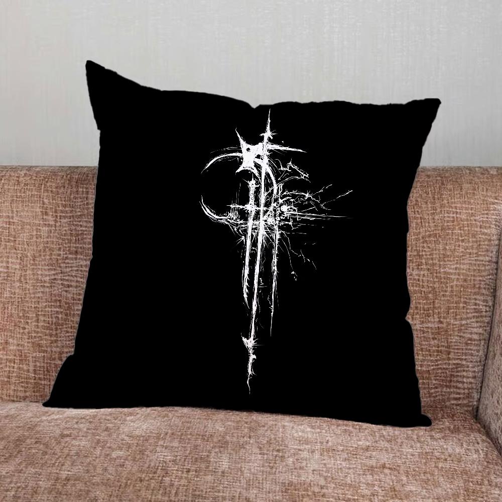 Cyber Sigil Cross Goth Pillow Case For Home Bedroom Car Office Decoration Living Room Sofa Cushion Cover Suitable