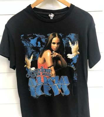 2010 Alicia Keys Freedom Tour Grafikshirt DOPELSEITIGER Nachdruck PA8955 Unisex T-Shirt